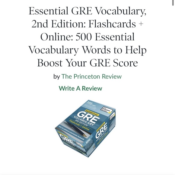 GRE Vocabulary flashcards- The Princeton review - Picture 1 of 5